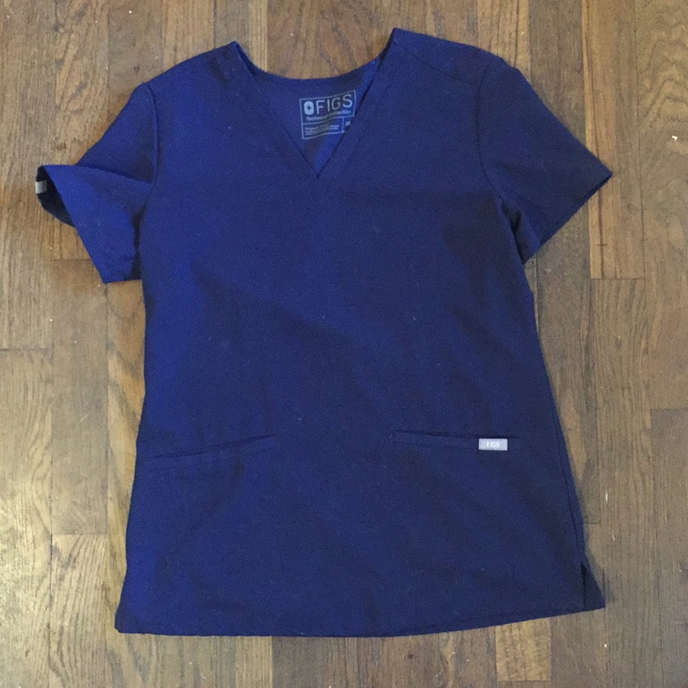 Figs navy scrubs top